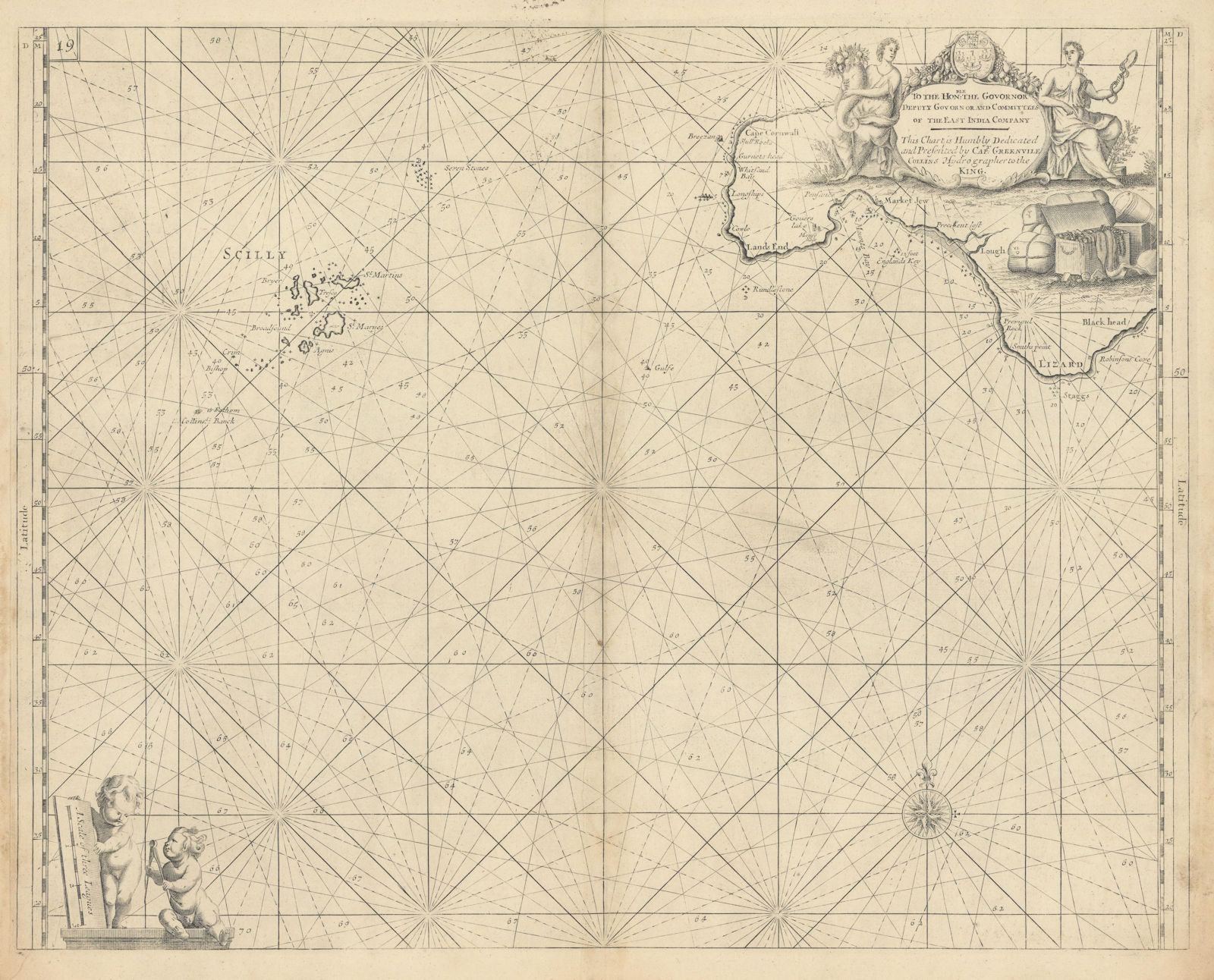 Associate Product LAND'S END & THE SCILLY ISLES sea chart. Lizard & Penzance. COLLINS 1723 map