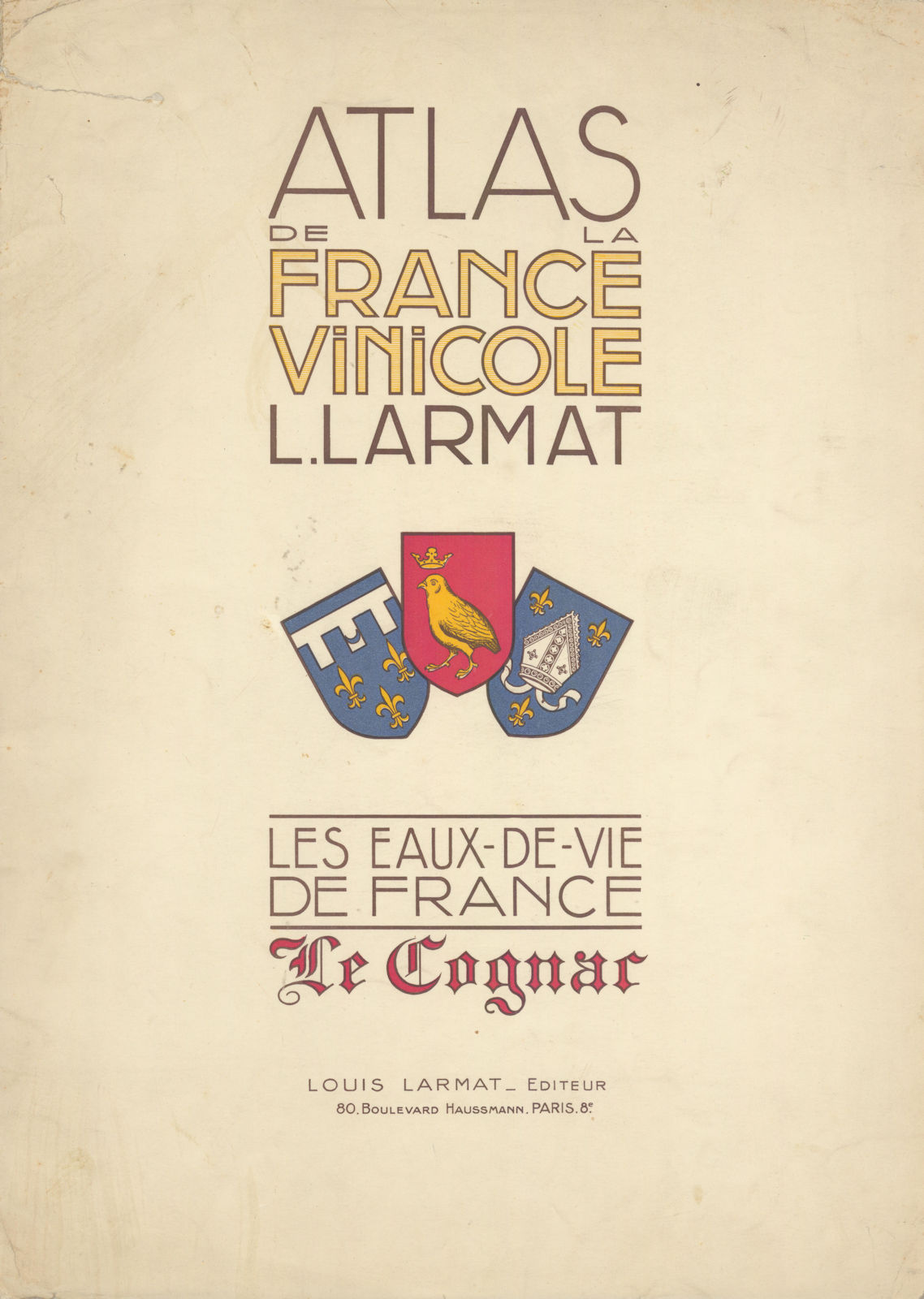 Louis Larmat. Atlas de La France Vinicole cover. Eaux-de-Vie - Cognac 1947