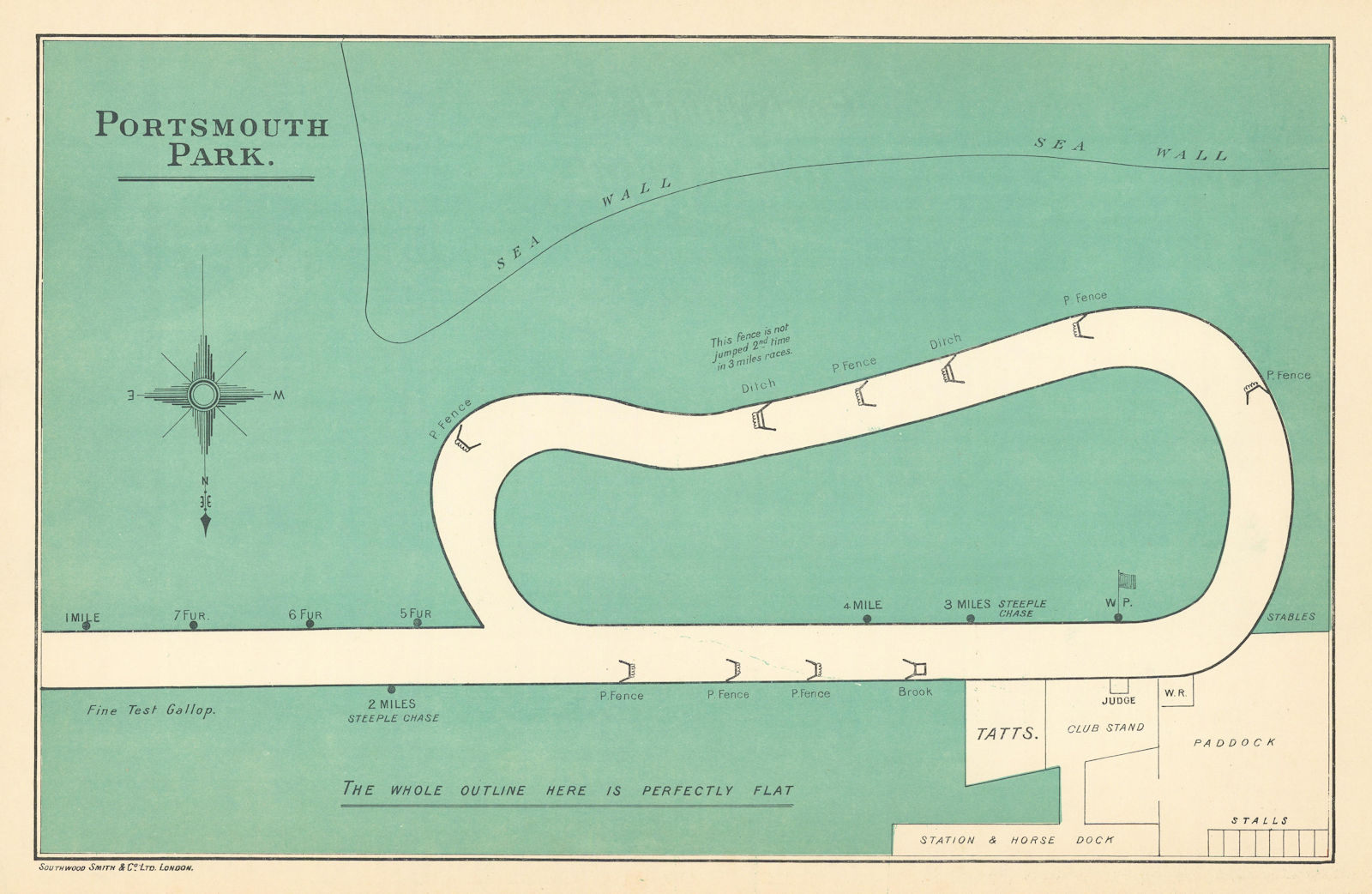 Associate Product Portsmouth Park racecourse, Hampshire. Closed 1915. BAYLES 1903 old map