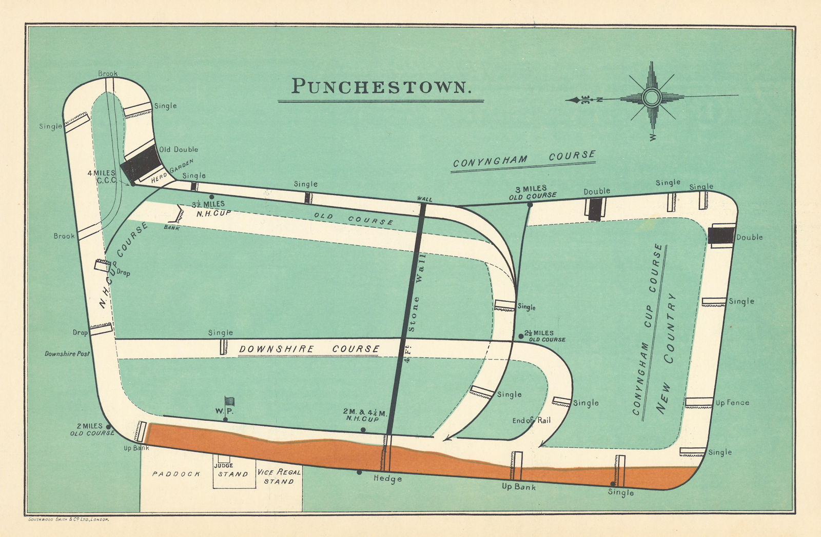 Punchestown racecourse Ireland. Kildare & National Hunt meeting. BAYLES 1903 map