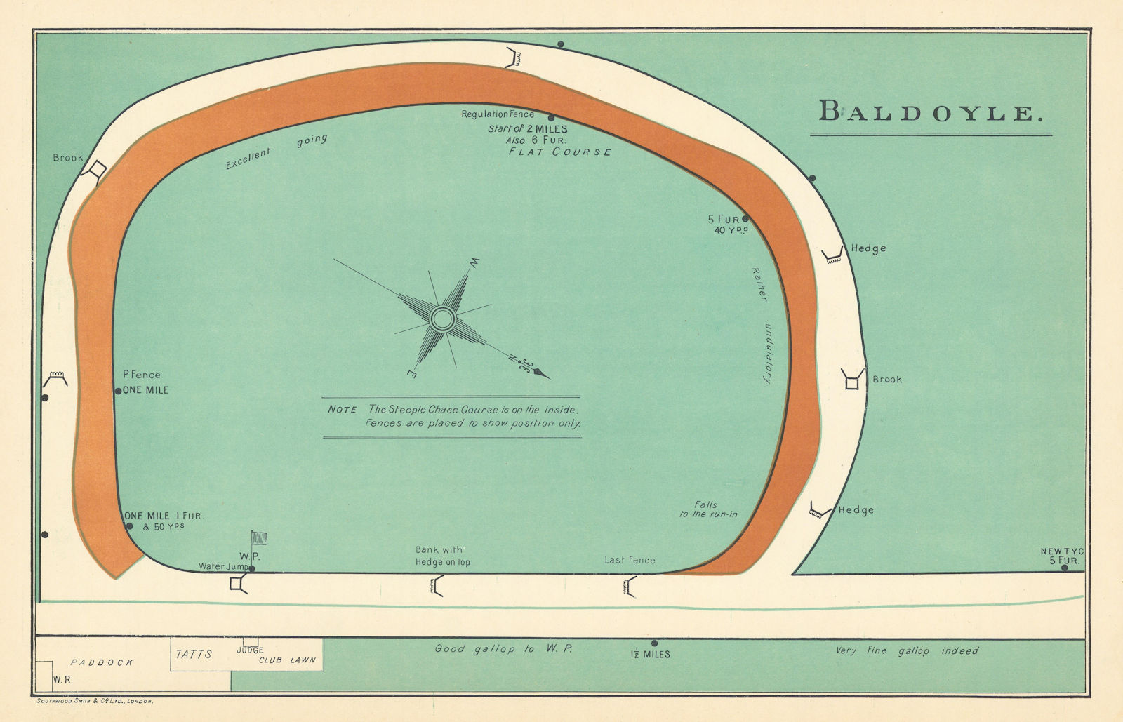Associate Product Baldoyle Metropolitan racecourse, Ireland. Closed 1972. BAYLES 1903 old map