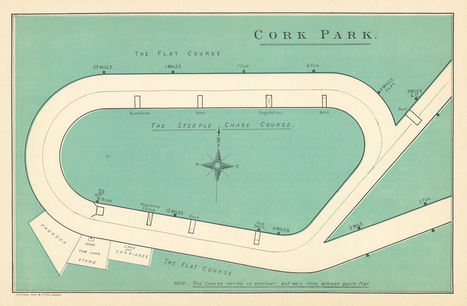 Cork Park racecourse, Ireland. Closed 1917. BAYLES 1903 old antique map chart
