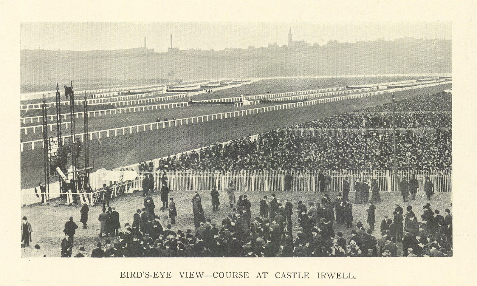 Bird's eye view - race course at Castle Irwell, Manchester 1903 old print