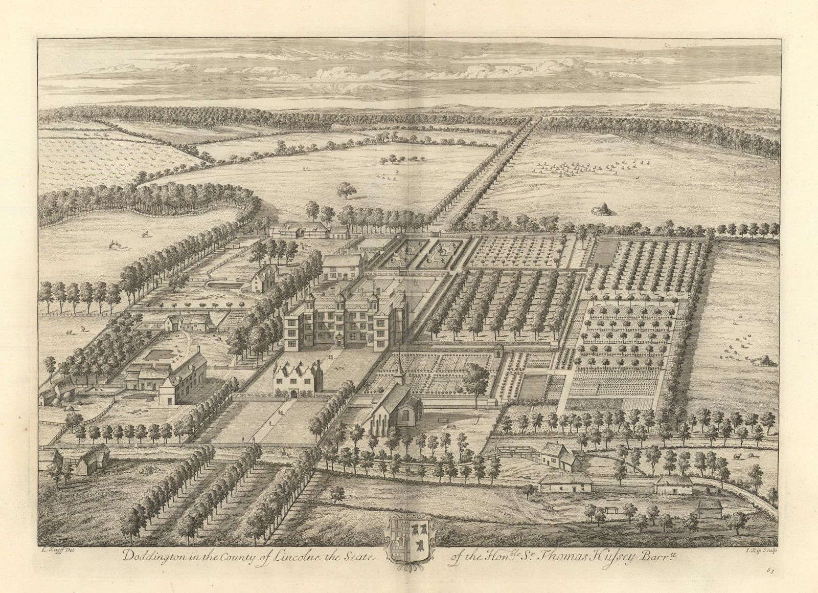 Doddington Hall by Kip & Knyff. "Doddington in the County of Lincolne" 1709