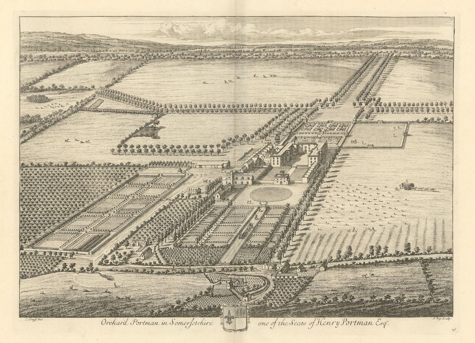 "Orchard Portman in Somersetshire" by Kip & Knyff. Now Taunton Racecourse 1709