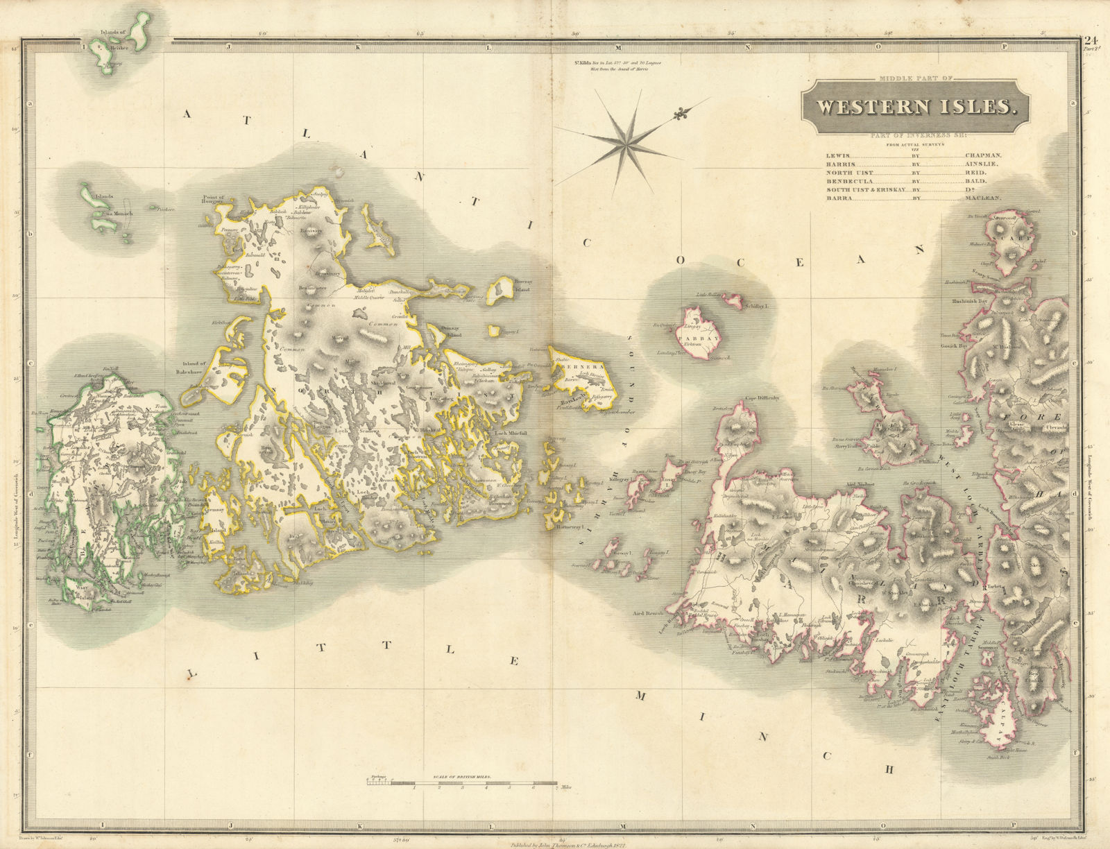 Associate Product Western Isles middle. Inverness-shire Harris N. Uist Benbecula. THOMSON 1832 map