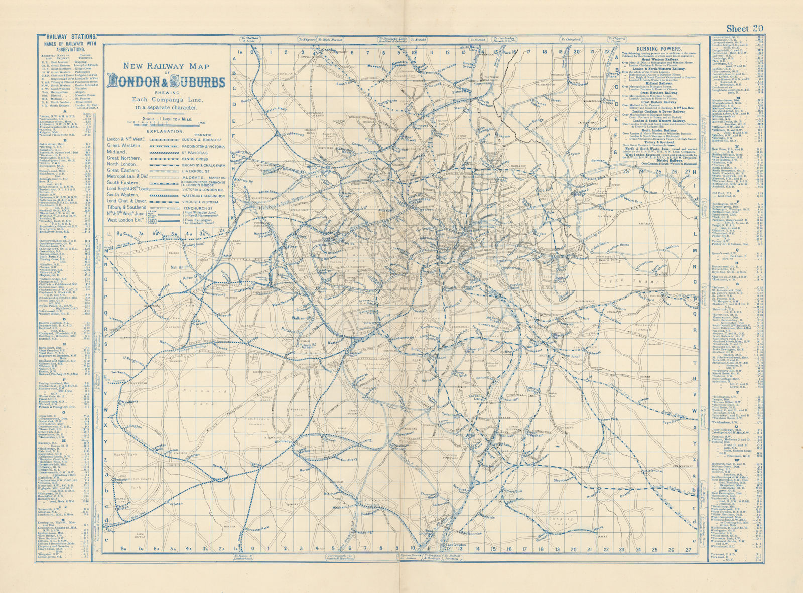 Associate Product LONDON Rail & Underground Tube map antique map by GW BACON 1883 old