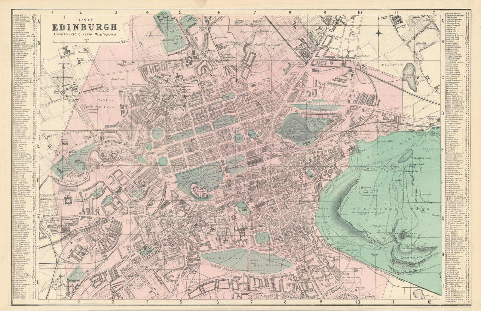 Associate Product EDINBURGH Canongate Broughton Gayfield town city plan GW BACON 1883 old map