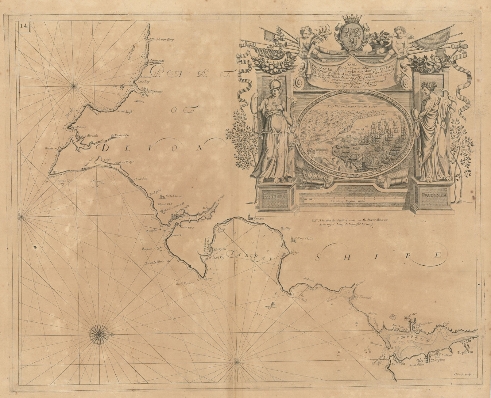 Associate Product SOUTH DEVON RIVIERA sea coast chart. Salcombe Dartmouth Torbay. COLLINS 1693 map