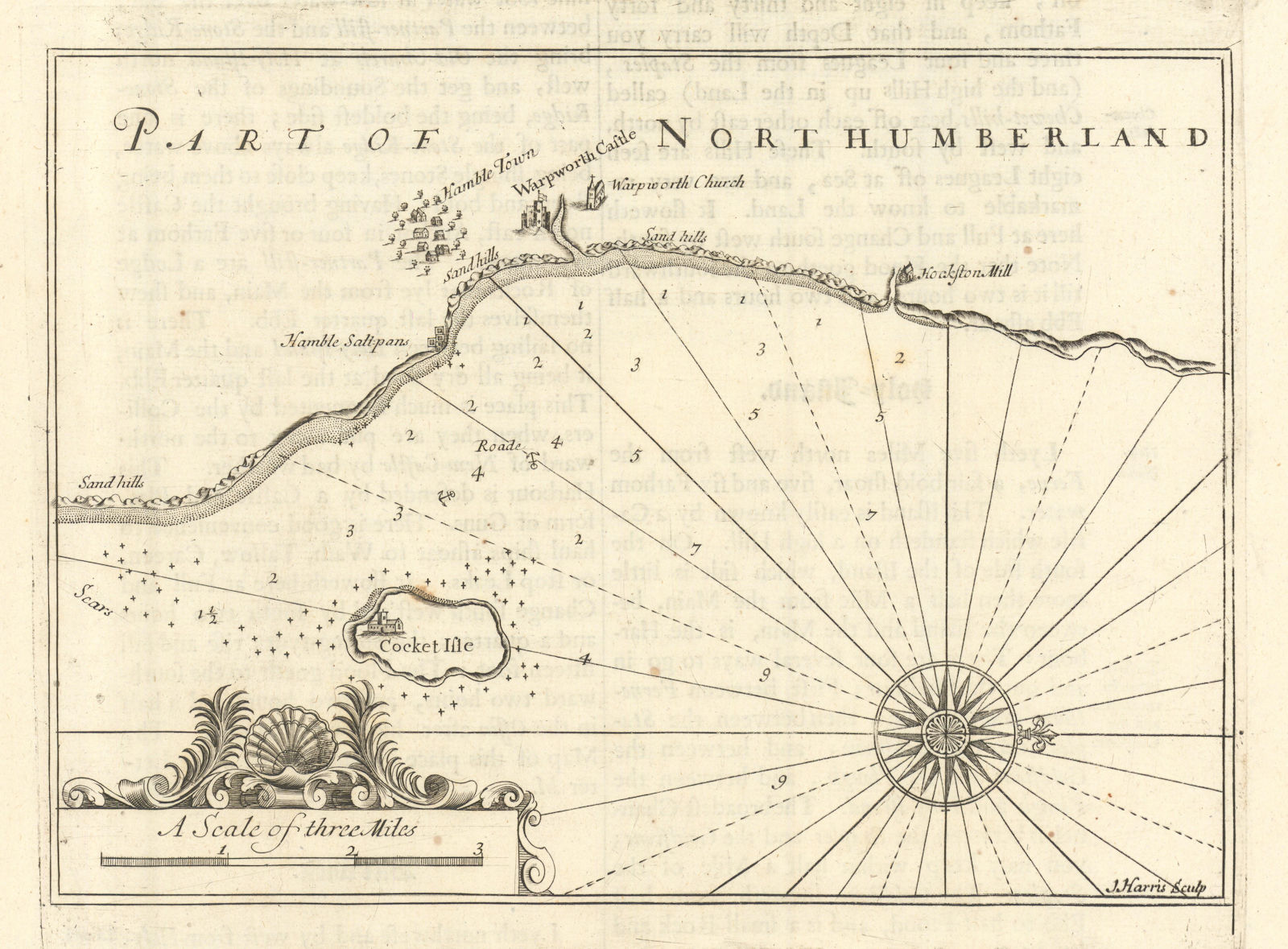 Coquet Island, Amble & Warksworth. Northumberland coast chart. COLLINS 1693 map