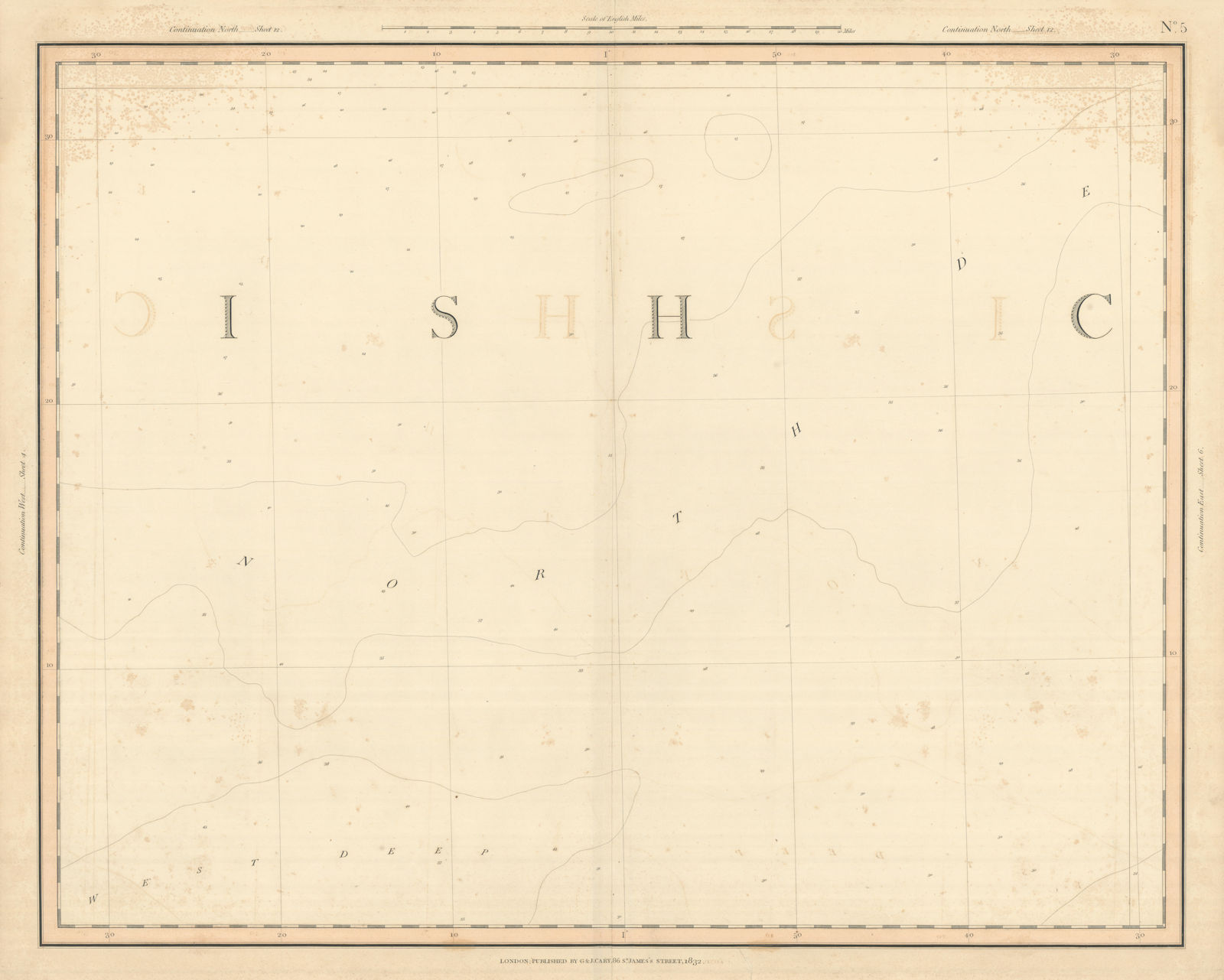 Associate Product Part of the English Channel. North Deep. West Deep. CARY 1832 old antique map