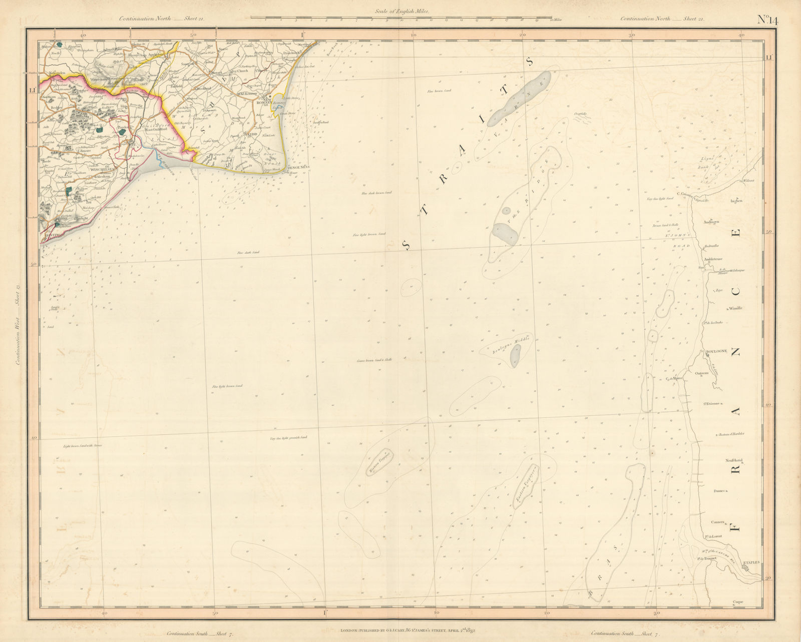 Associate Product HASTINGS, RYE & ROMNEY MARSH. East Sussex & South Kent coasts. CARY 1832 map