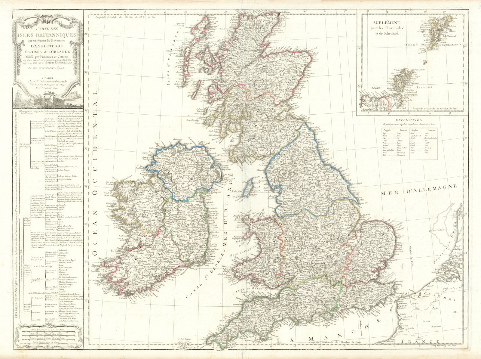 Associate Product Cartes des Isles Britanniques qui renferment… British Isles DELAMARCHE 1804 map
