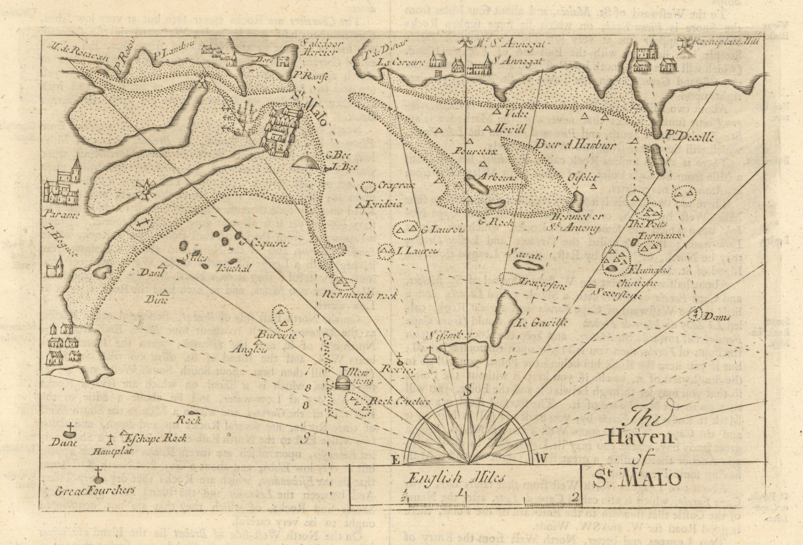 "The haven of St. Malo". Dinard Saint-Enogat. MOUNT & PAGE sea chart 1758 map