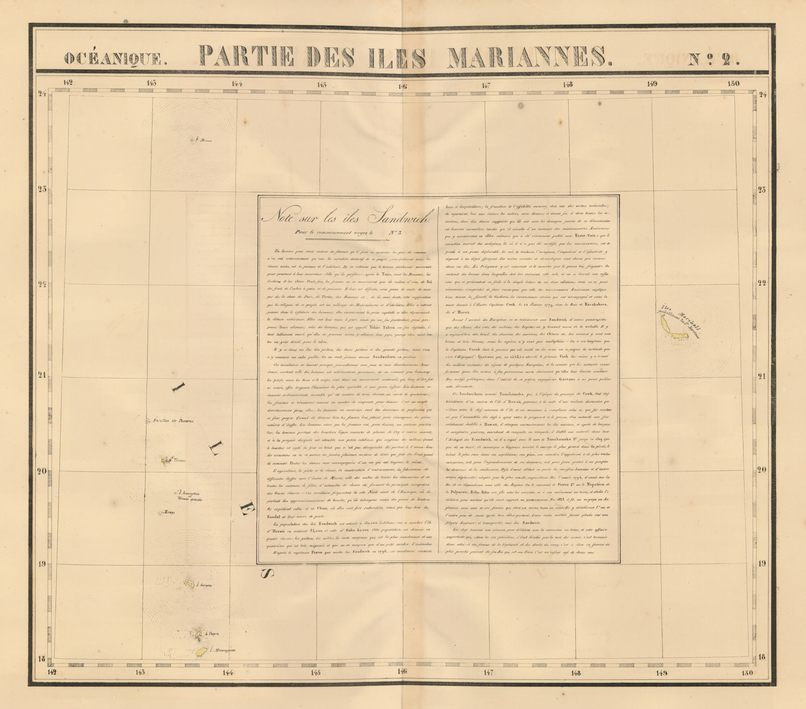 Océanique. Partie… Iles Mariannes #2 North Mariana Islands VANDERMAELEN 1827 map