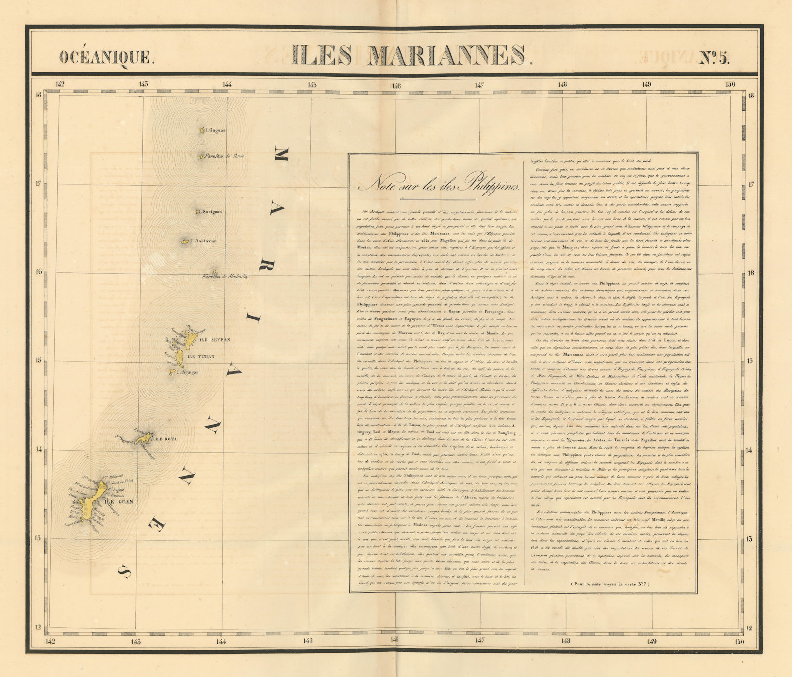 Associate Product Océanique. Iles Mariannes #5. Mariana Islands Guam Saipan. VANDERMAELEN 1827 map