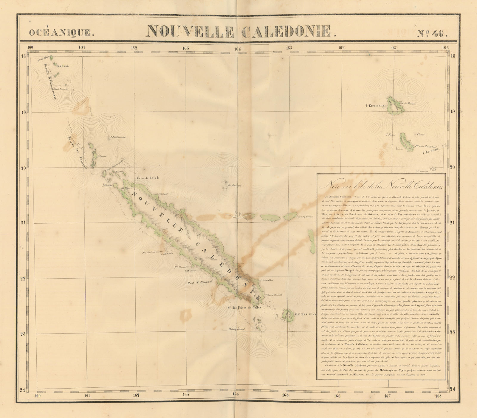 Associate Product Océanique. Nouvelle Caledonie #46. New Caledonia Vanuatu. VANDERMAELEN 1827 map