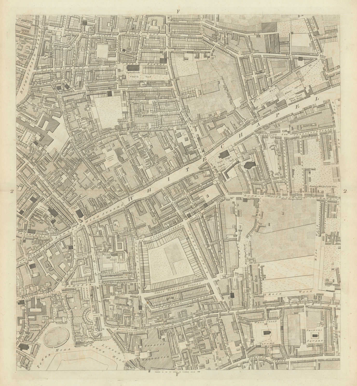 Associate Product Horwood City of London F2 Whitechapel Bishopsgate E. Smithfield Aldgate 1799 map