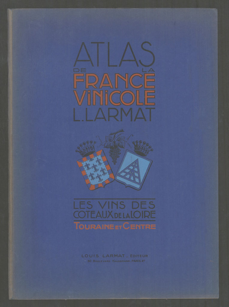 Louis Larmat. Atlas de la France Vinicole cover. Loire 1946 old vintage print