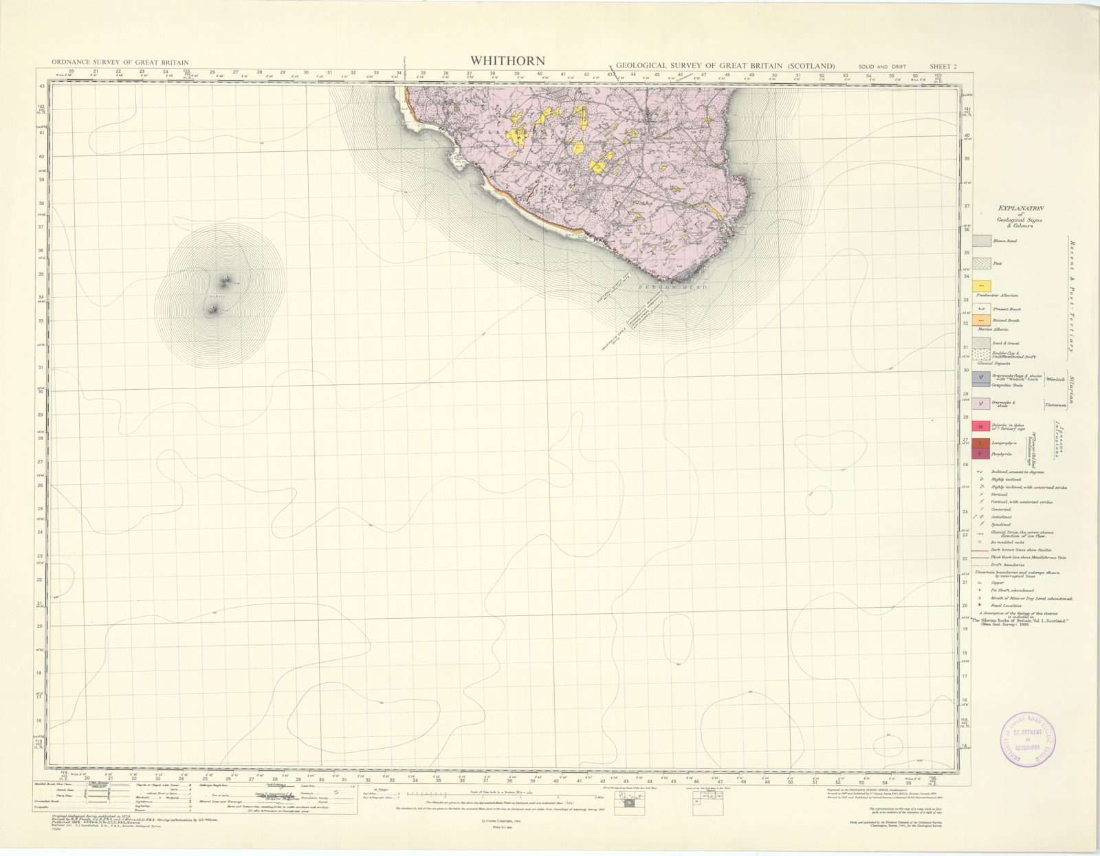 Associate Product Whithorn. Geological Survey of Scotland sheet 2. Burrow Head 1964 old map