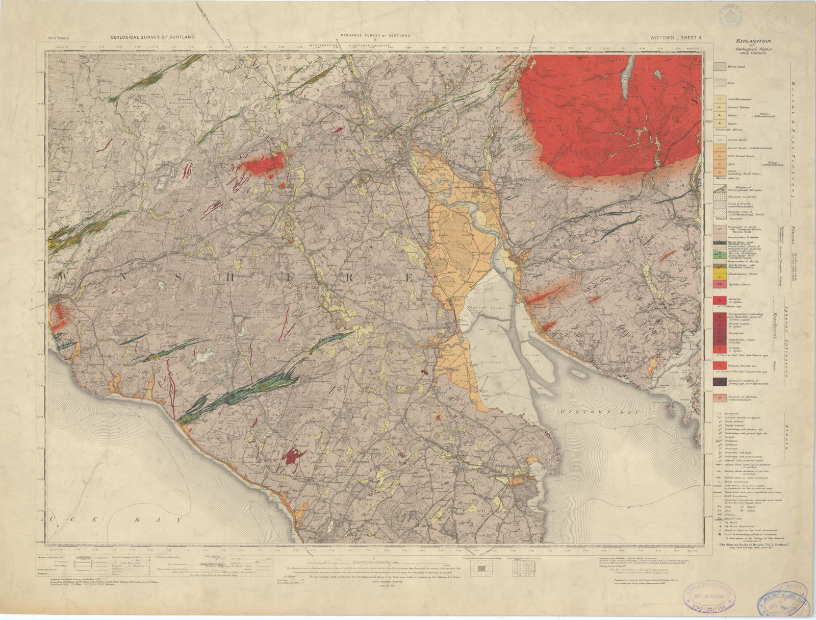 Wigtown. Geological Survey of Scotland sheet 4. Newton Stewart 1925 old map