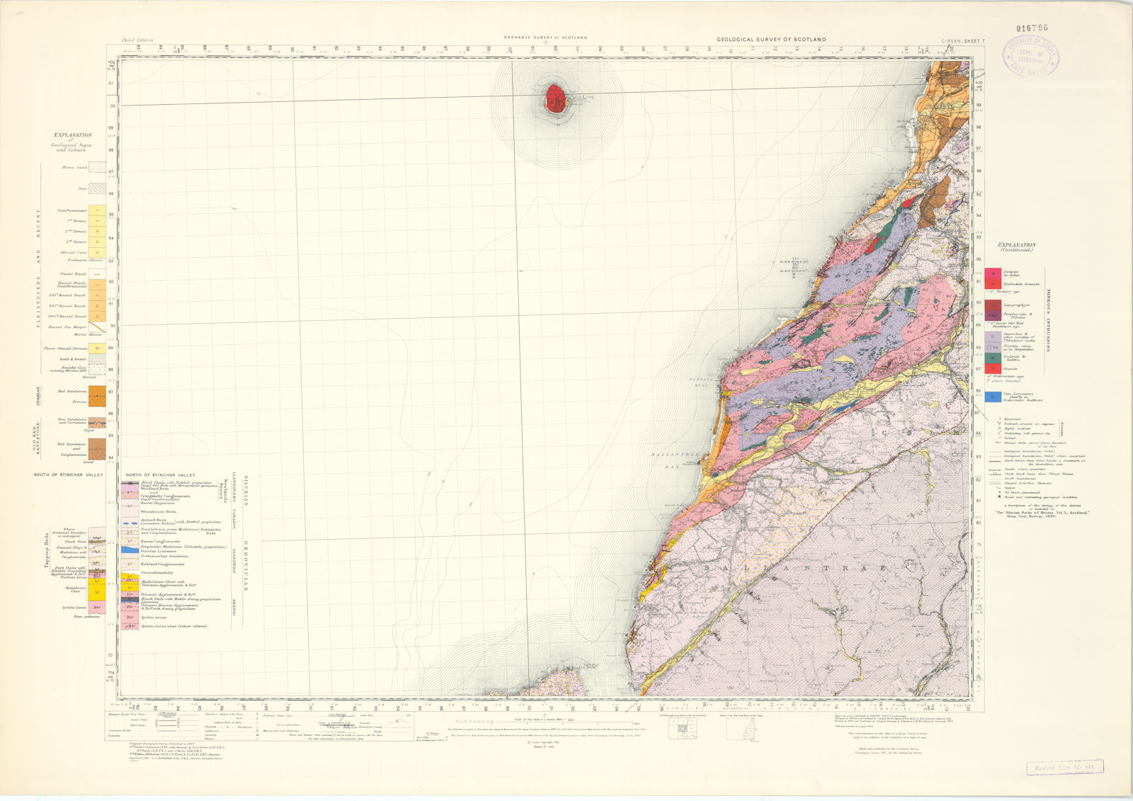 Associate Product Girvan. Geological Survey of Scotland sheet 7. Ailsa Craig 1961 old map