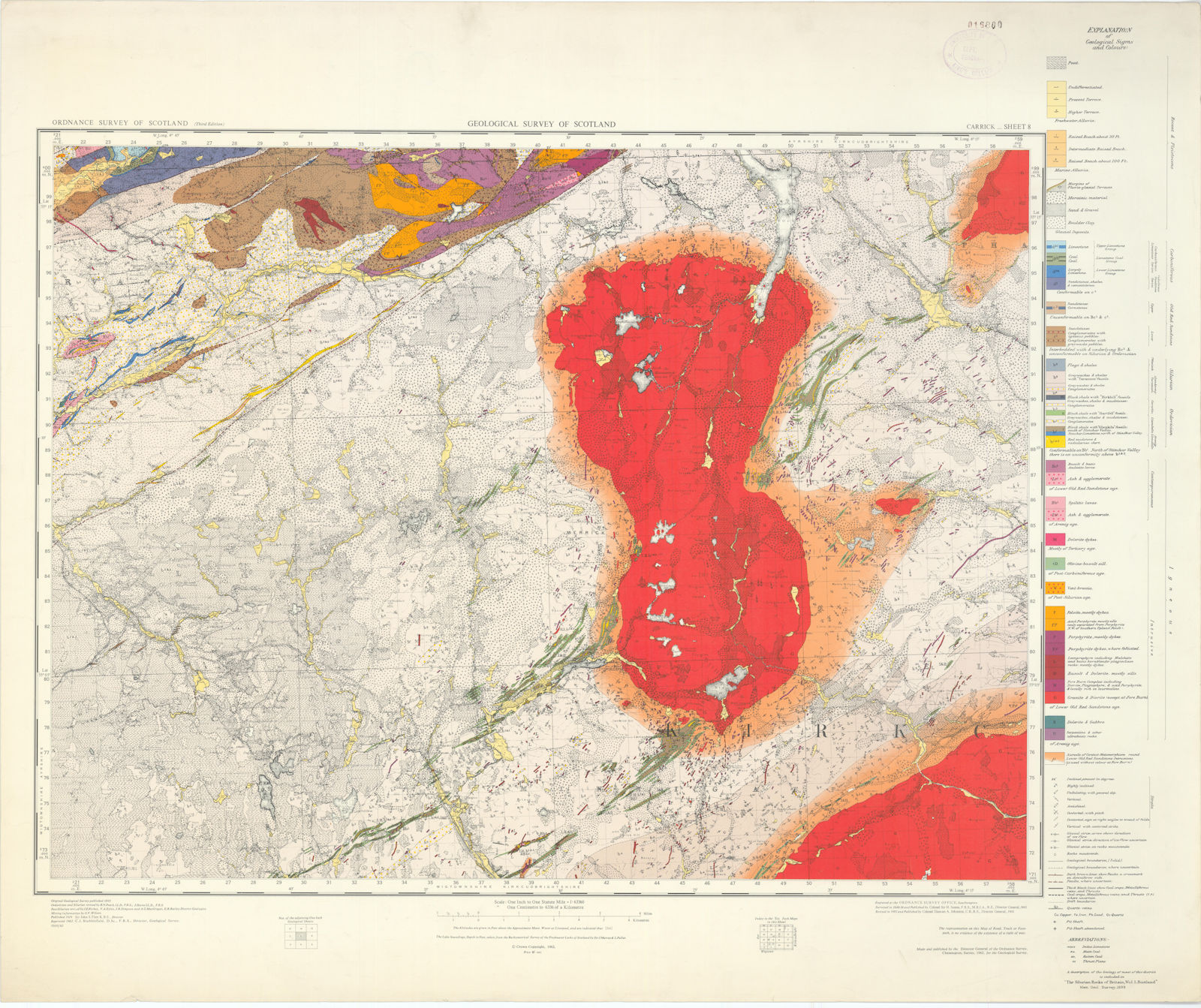 Associate Product Carrick. Geological Survey of Scotland sheet 8. Rowantree, Carsphairn 1962 map