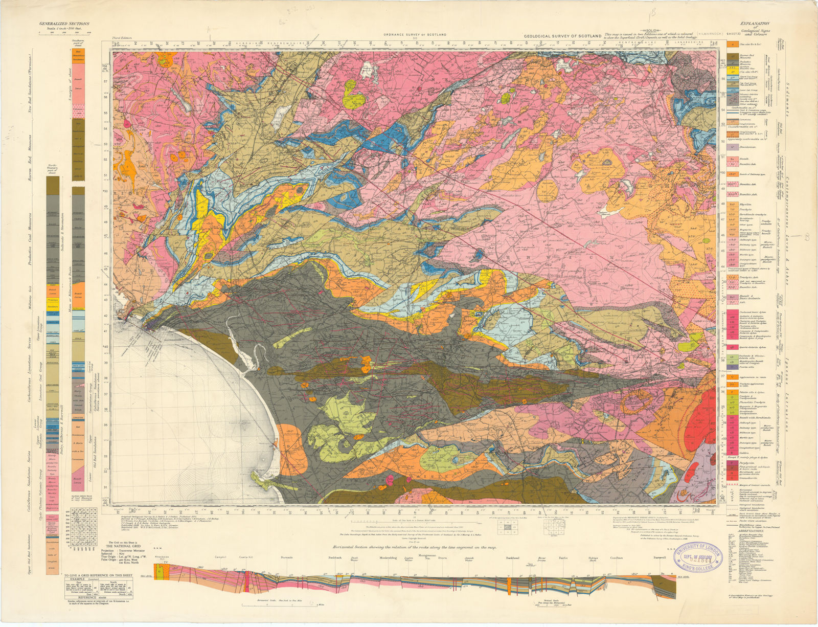 Associate Product Kilmarnock. Geological Survey of Scotland sheet 22. Ardrossan 1950 old map