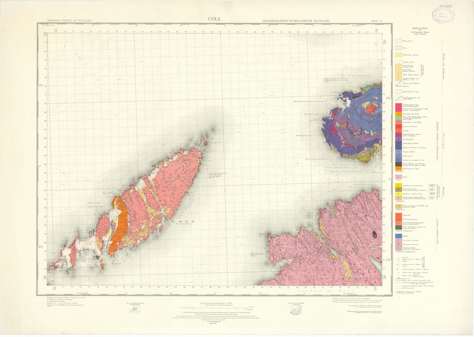 Associate Product Coll. Geological Survey of Scotland sheet 51. Kilmore Mull 1963 old map