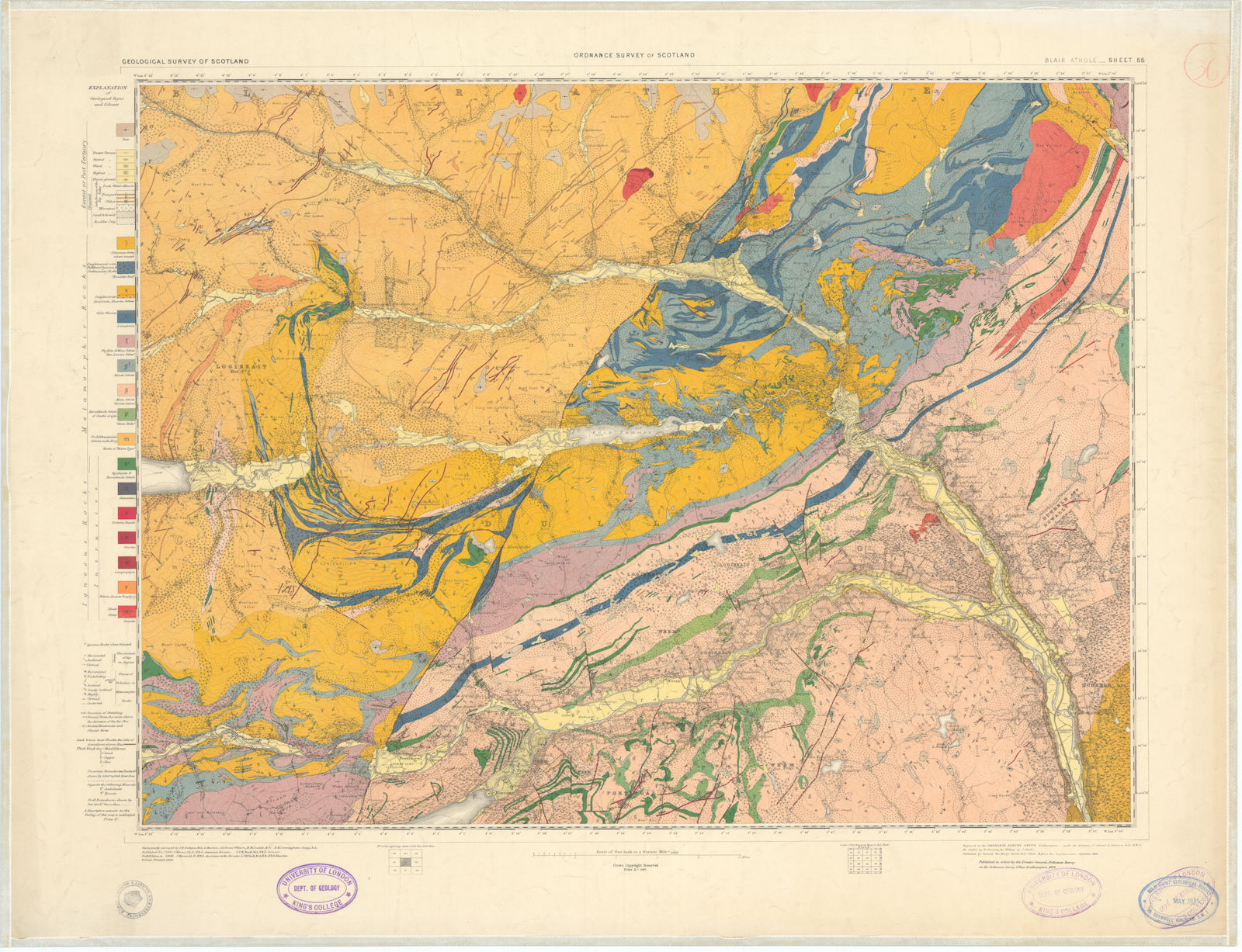 Associate Product Blair Athole. Geological Survey of Scotland sheet 55. Weem 1926 old map