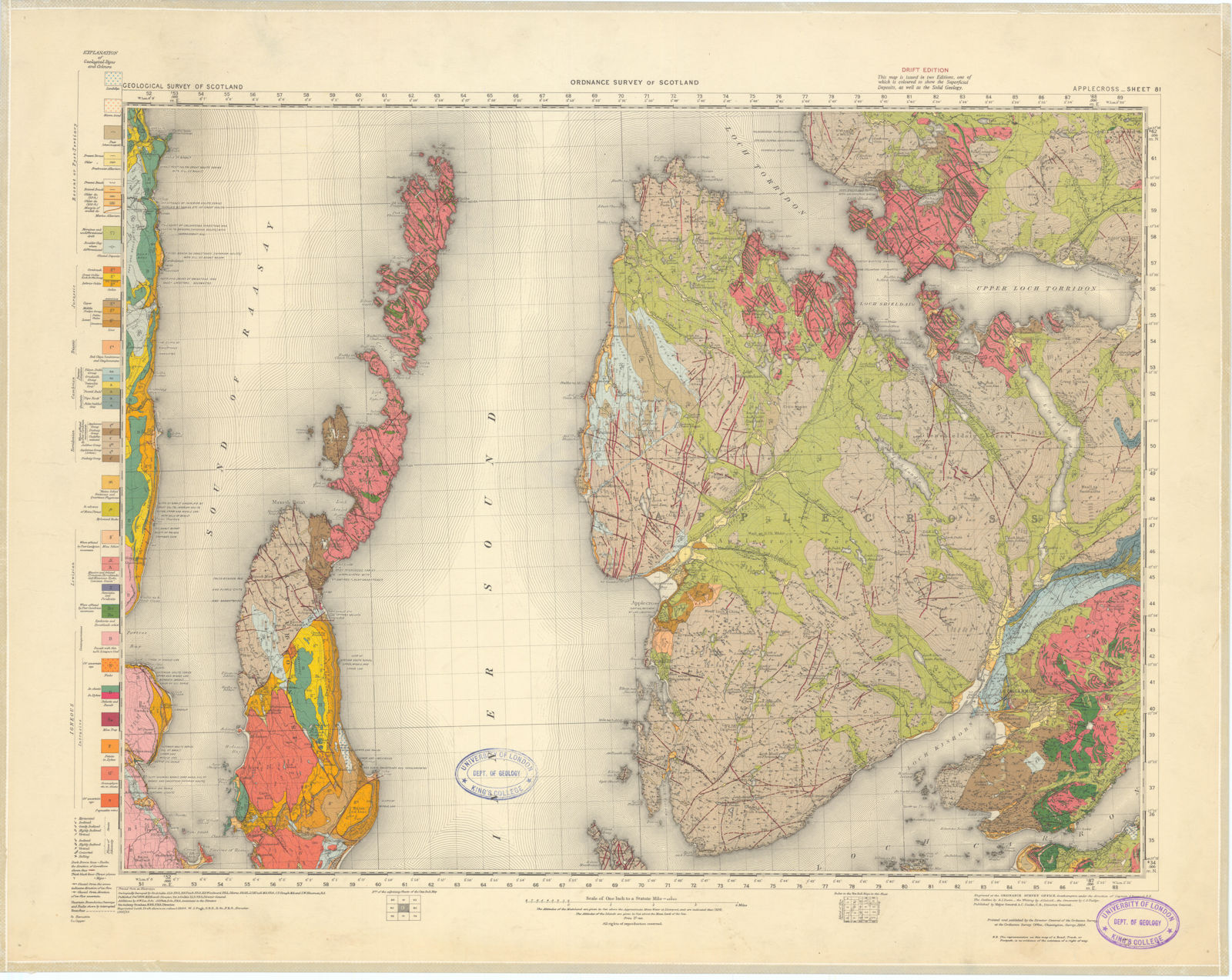 Associate Product Applecross. Geological Survey of Scotland sheet 81. Strome Ferry Raasay 1954 map