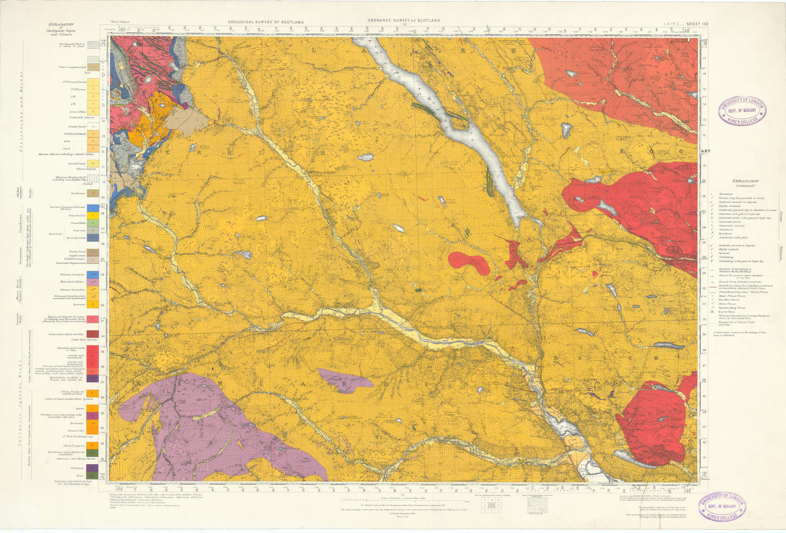 Associate Product Lairg. Geological Survey of Scotland sheet 102. Bonar Bridge 1963 old map