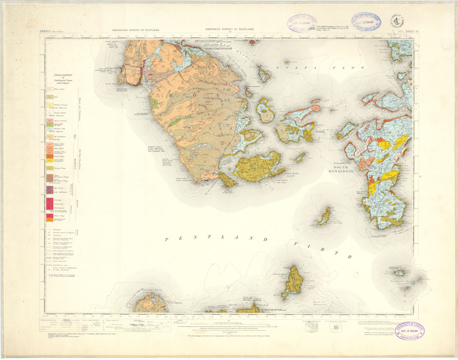 Associate Product Hoy. Scotland Geological Survey sheet 117. Dunnet Head Ronaldsay Orkney 1932 map