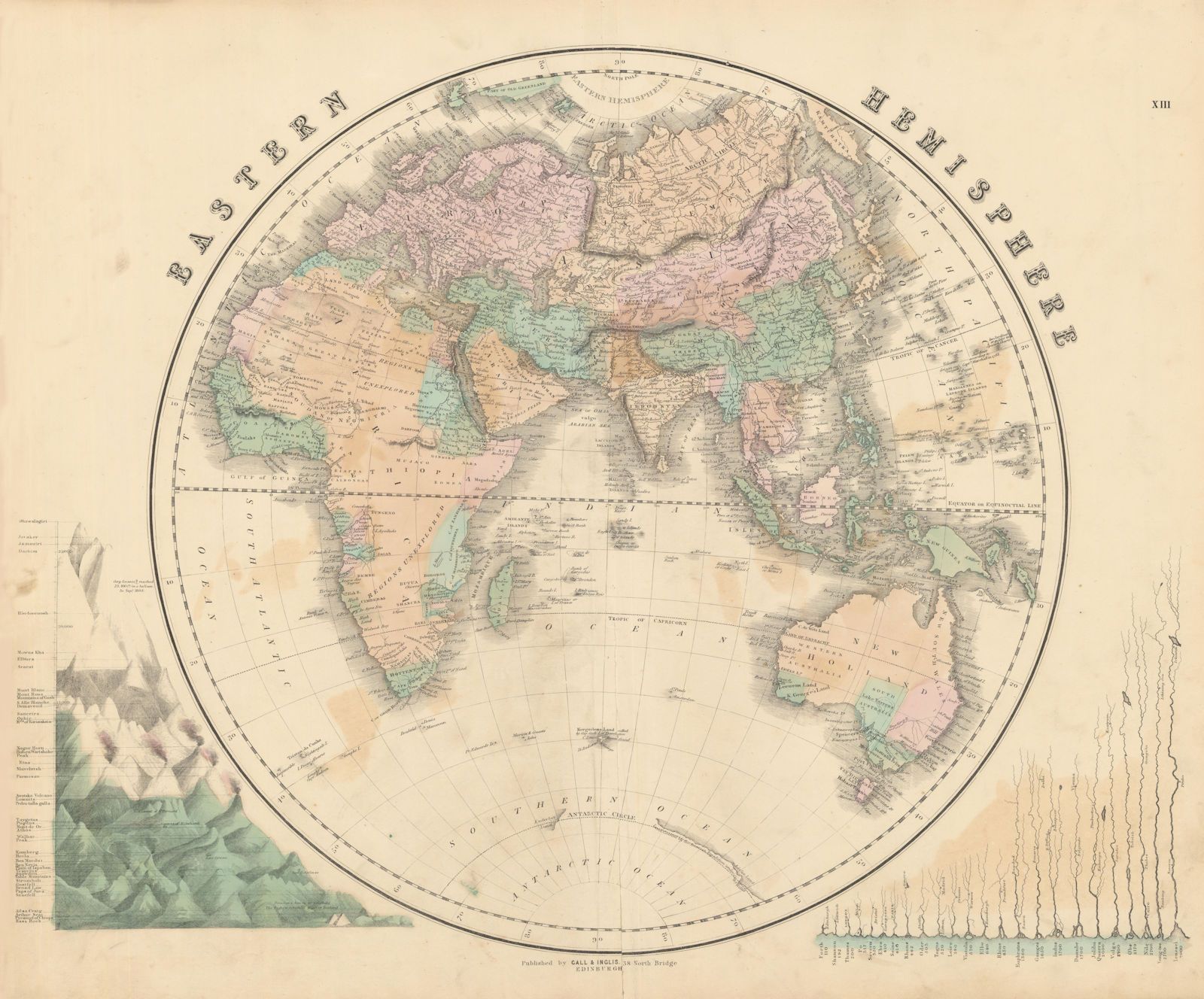 Associate Product Eastern Hemisphere. New Holland. Leeuwin's Land. Australia Felix. GALL 1850 map