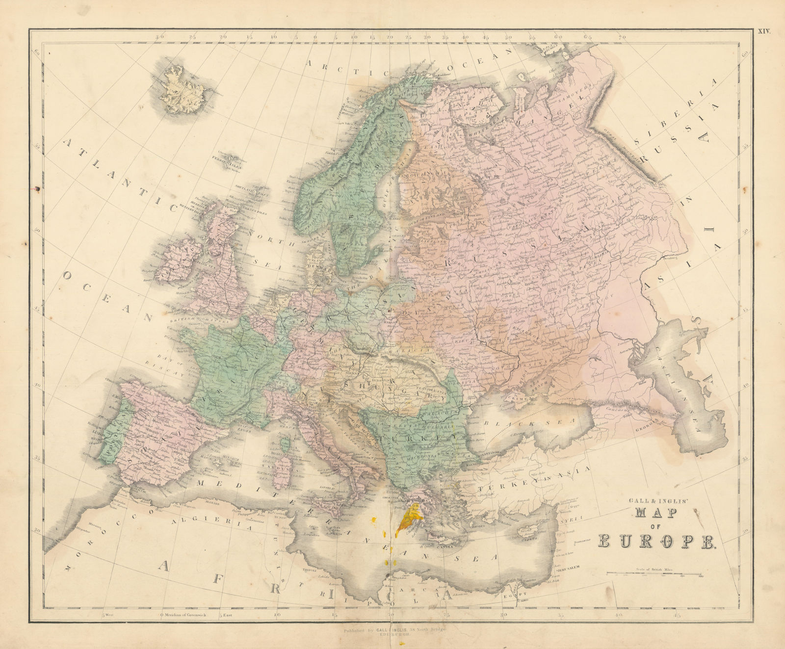 Associate Product Gall & Inglis' Map of Europe. Railways. Swisserland 1850 old antique chart