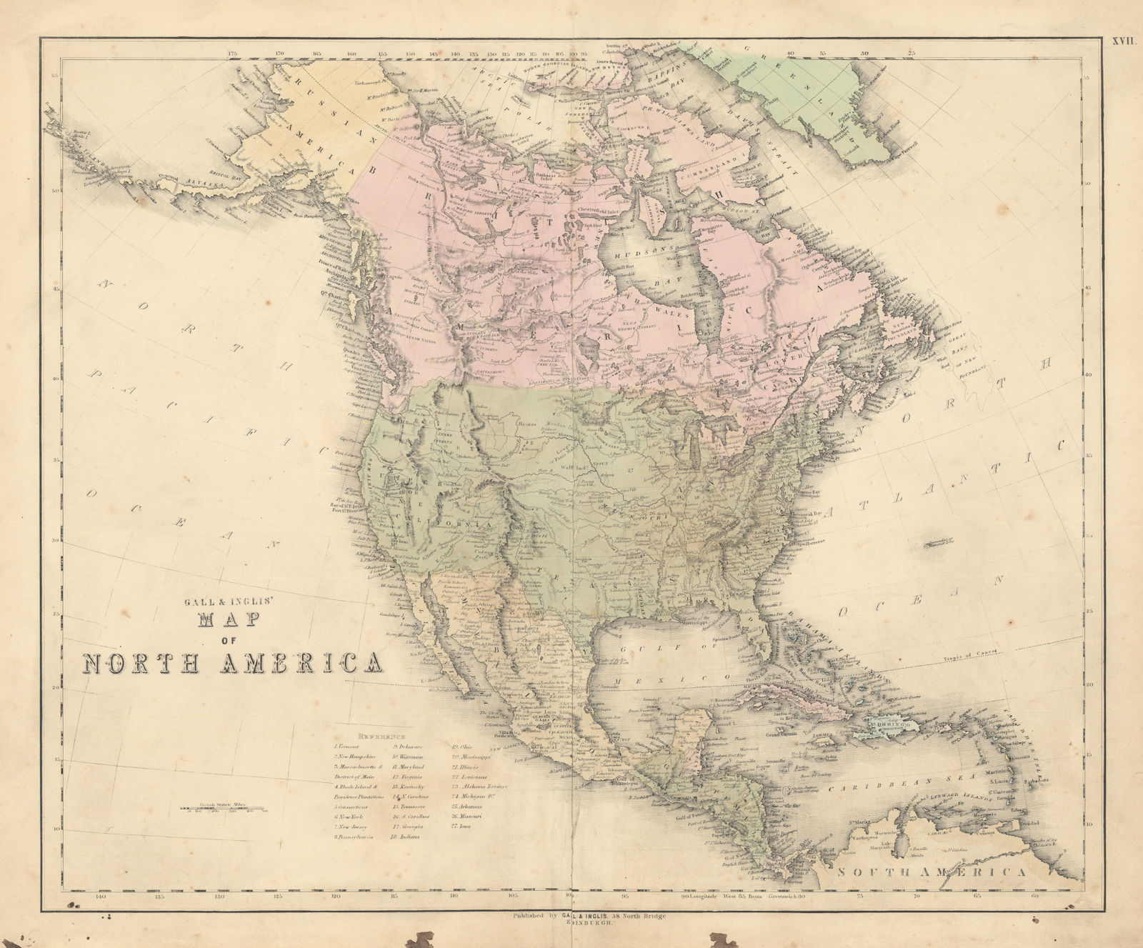 Associate Product Gall & Inglis' Map of North America. Native American tribes & villages 1850