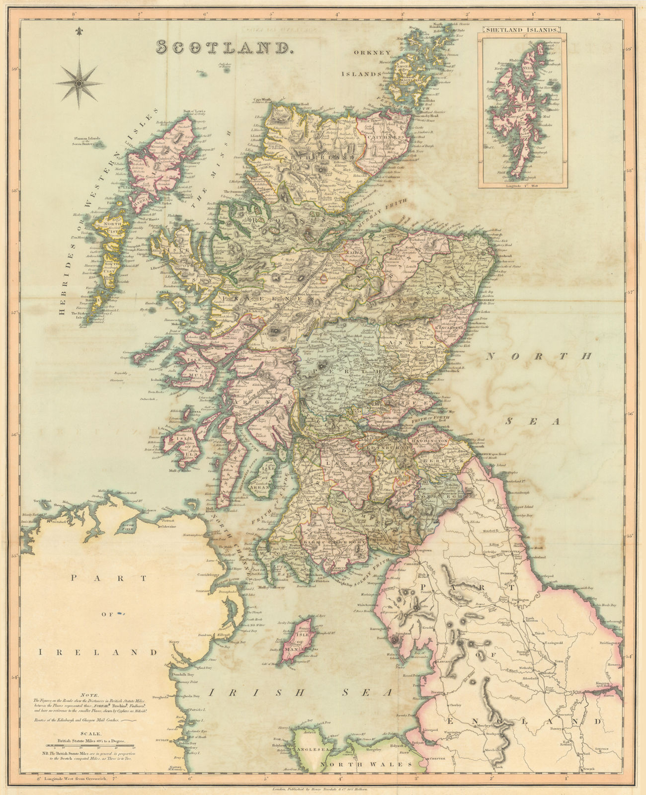 Associate Product Antique map of Scotland by Henry Teesdale 1831 old plan chart