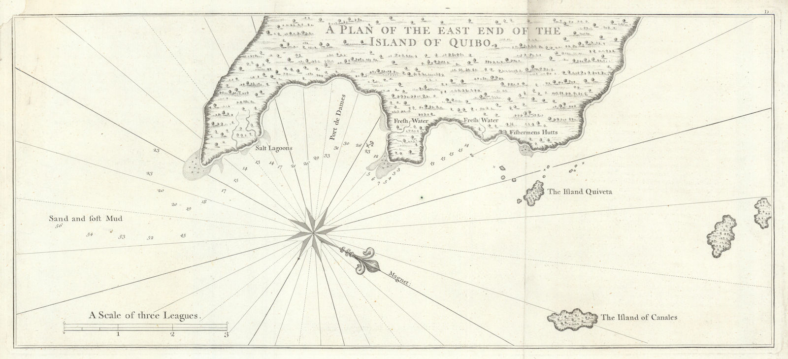 Associate Product The east end of  the island of Quibo. Isla de Coiba, Panama. ANSON 1748 map