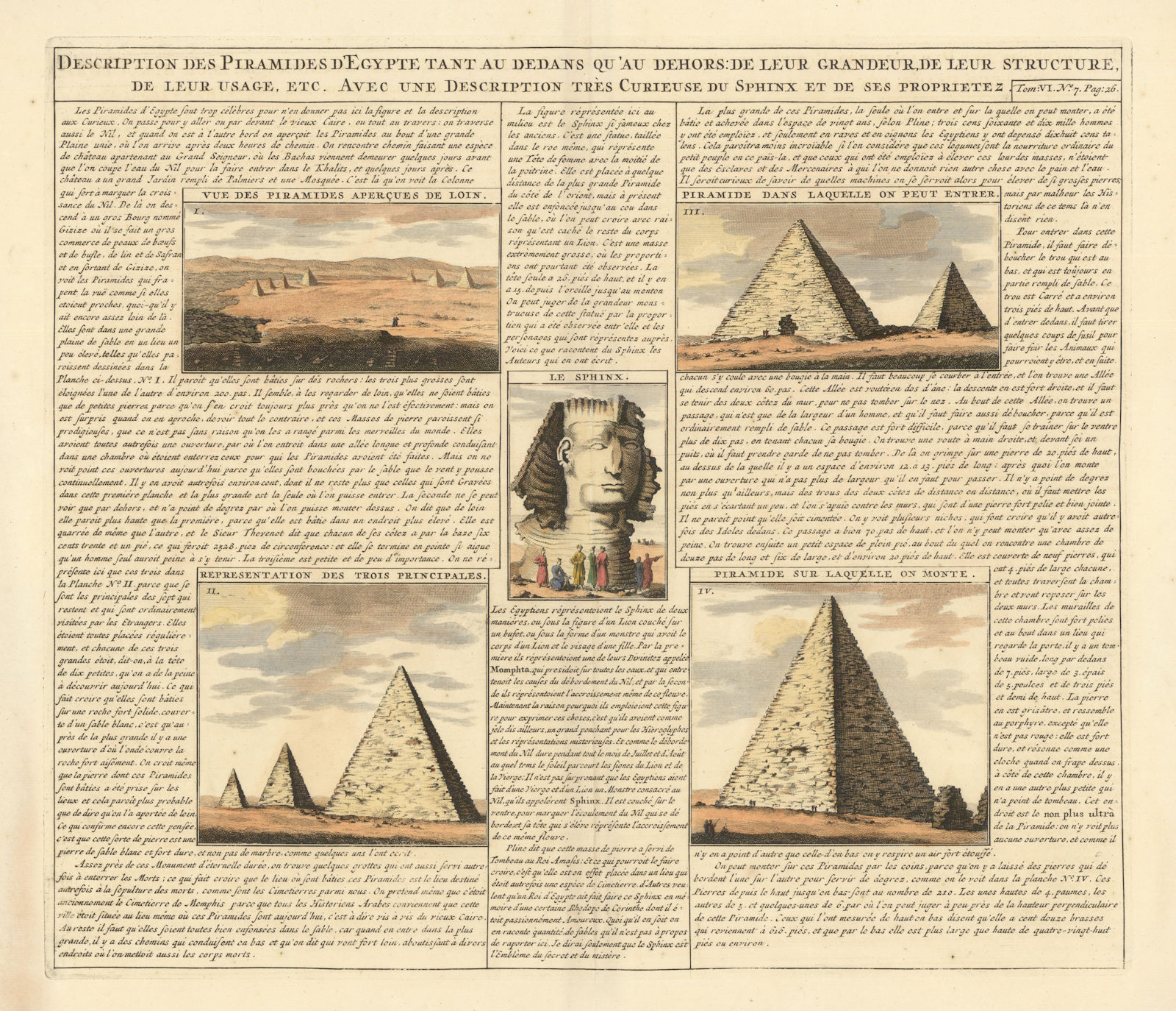 Associate Product Description des Piramides d'Egypte. Pyramids of Giza & Sphinx. CHATELAIN 1719