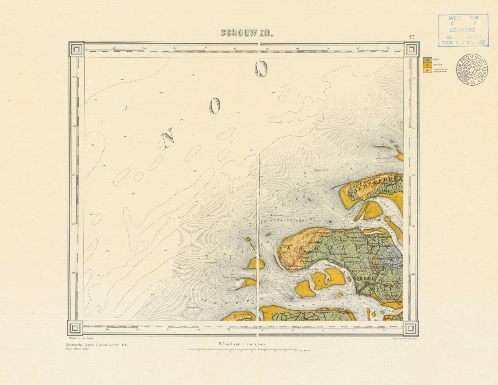 Schouwen geological map. British/Dutch War Office for Overlord 1942 (1859)