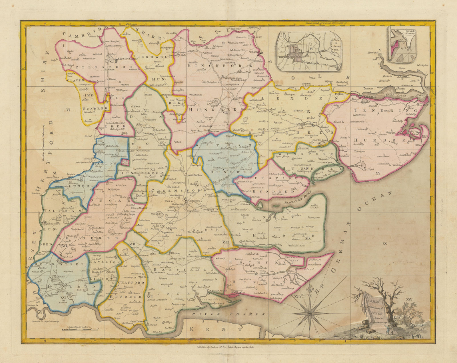 A Map of the County of Essex from an Actual Survey by Chapman & André 1777