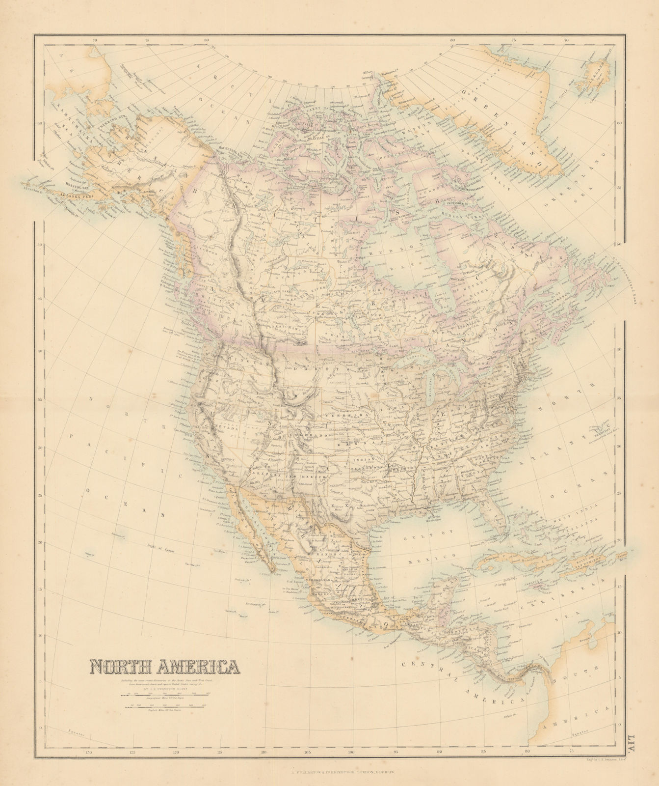 North America. Native America tribes. United States. FULLARTON c1863 old map