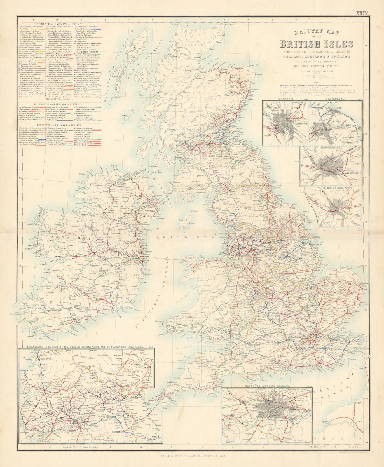 British Isles Railway Map. Channel Tunnel & two Forth crossings u/c! c1863