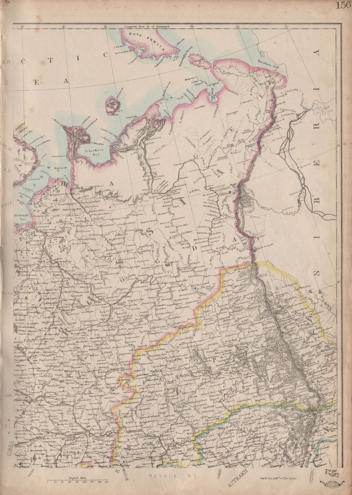 RUSSIA IN EUROPE NE. Perm. Great Russia. JW LOWRY. Dispatch atlas 1862 old map