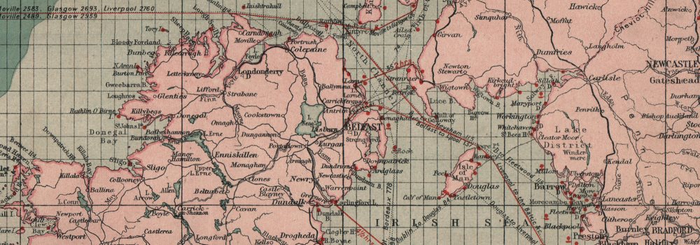 North Sea sea chart. Ports lighthouses mail routes. UK Norway &c LARGE ...