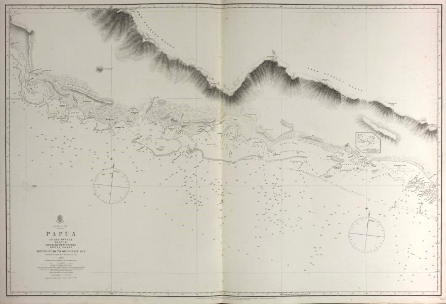 Associate Product Papua/British New Guinea South Coast Orangerie Bay. Admiralty sea chart 1880 map