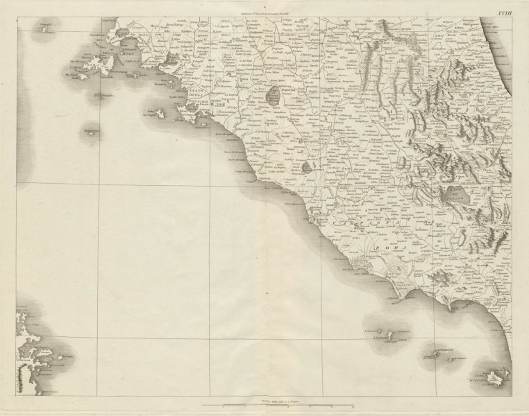 Associate Product Lazio, Umbria, Southern Tuscany & Abruzzo. Western Italy. CHAUCHARD 1800 map