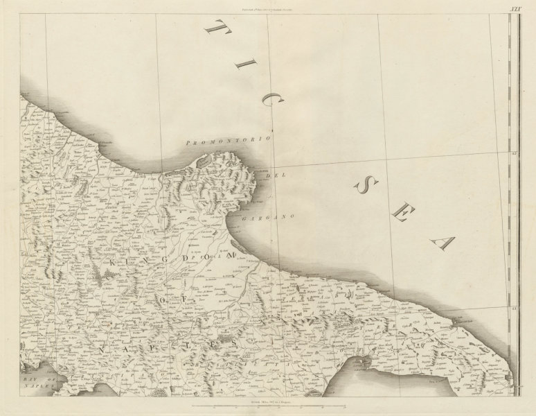 Associate Product Puglia Basilicata Molise Campania. South east Italy. CHAUCHARD 1800 old map