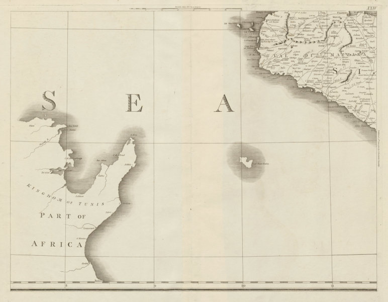 Associate Product Western Sicily, Tunisia & Pantellaria. Val di Mazara. Italy. CHAUCHARD 1800 map