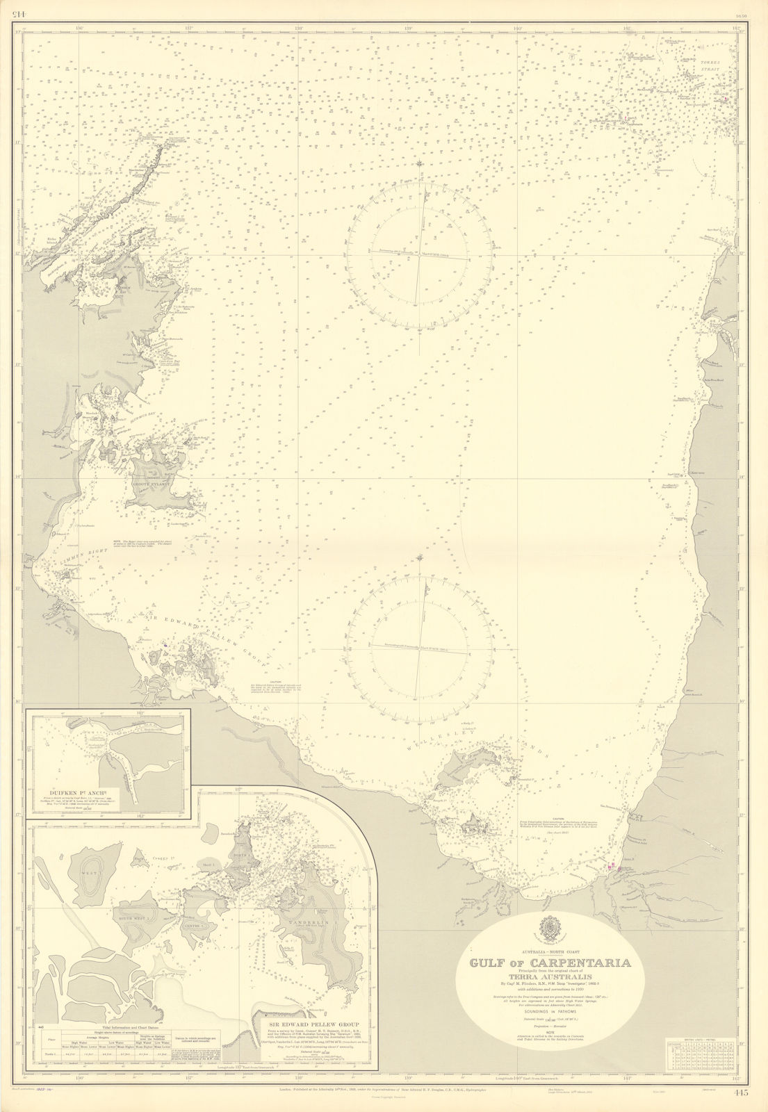 Associate Product Gulf of Carpentaria. Flinders Terra Australis ADMIRALTY chart 1929 (1953) map
